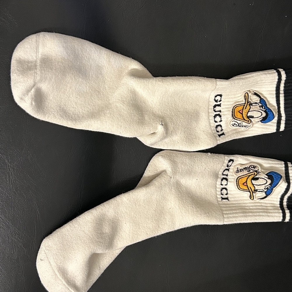 Gucci Cream Socks with Donald Duck Motif